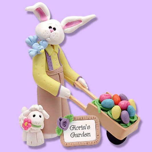 Personalized Belly Bunny Boy Figurine Ornament Handmade Polymer Clay