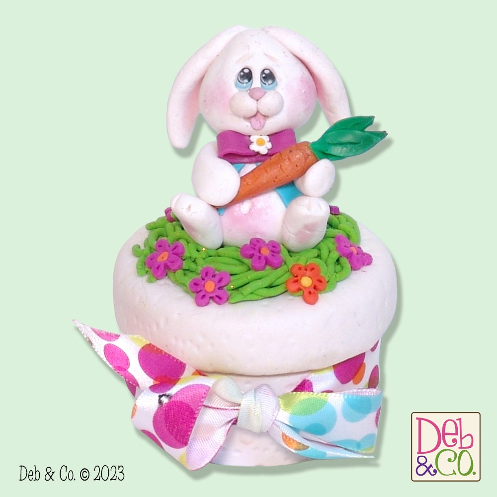 Jellybean Bunny Jar Handmade Polymer Clay Easter Gift