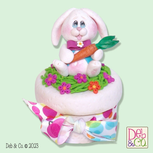 Jellybean Bunny Jar Handmade Polymer Clay Easter Gift