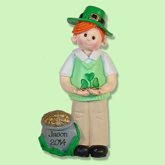 ST PATRICK'S DAY Boy Resin Personalized Christmas Ornament