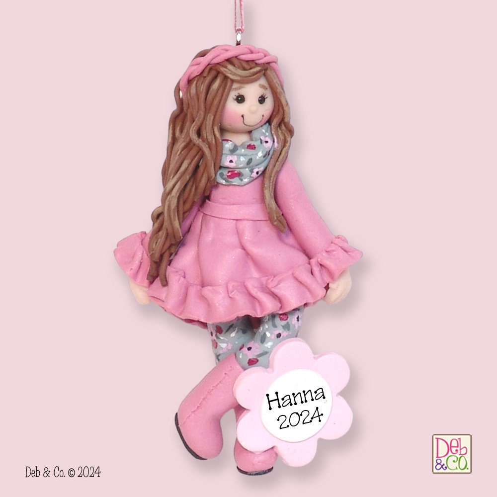 Custom Little Girl ornament from photograph HANDMADE POLYMER CLAY Ornament - Personalized Christmas Ornament in Custom Gift Box