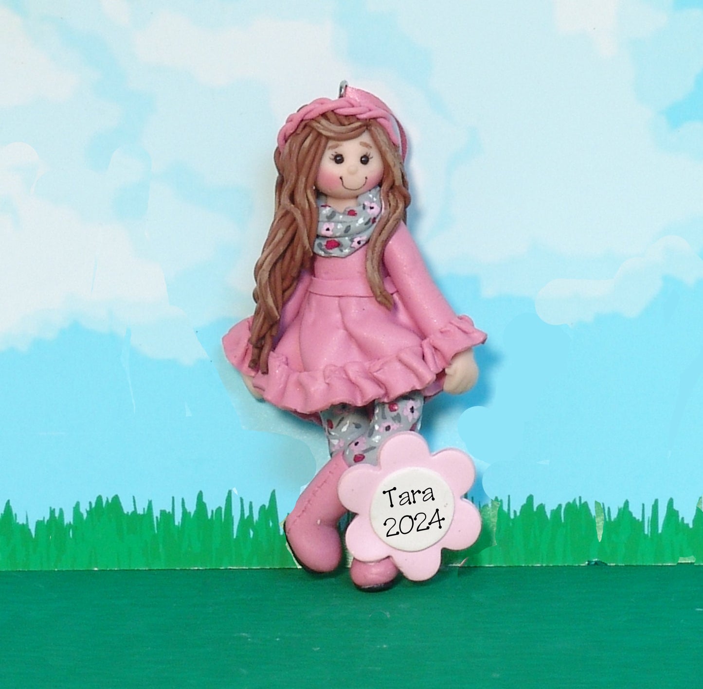 Custom Little Girl ornament from photograph HANDMADE POLYMER CLAY Ornament - Personalized Christmas Ornament in Custom Gift Box