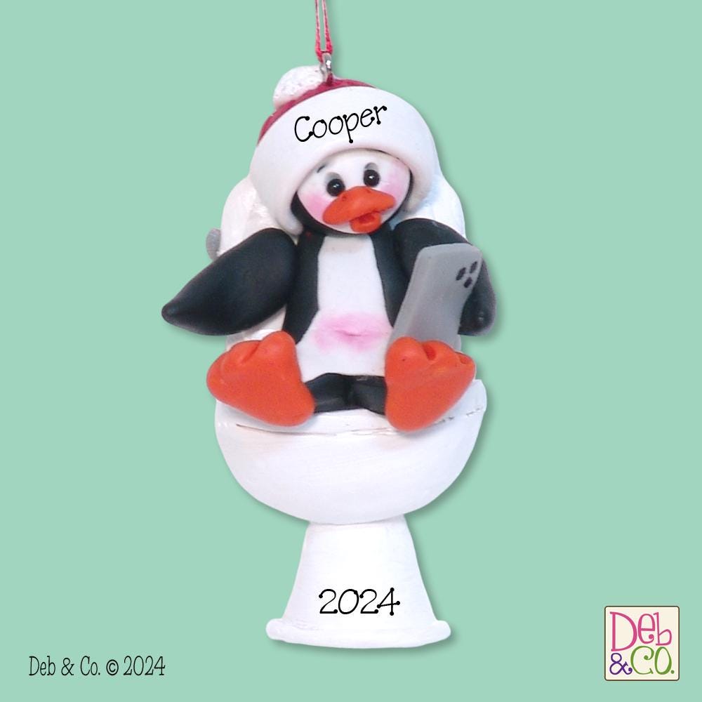 Petey on the Pot - Handmade  Polymer Clay Personalized Christmas Ornament