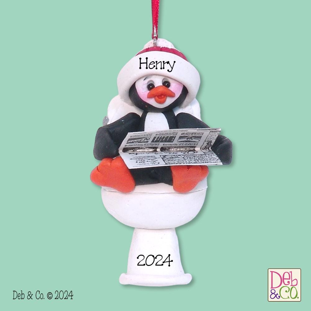 Petey on the Pot - Handmade  Polymer Clay Personalized Christmas Ornament