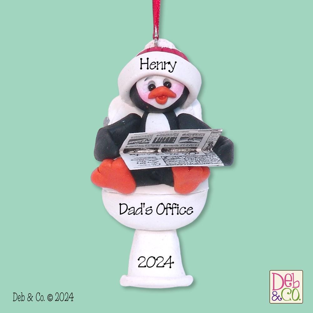 Petey on the Pot - Handmade  Polymer Clay Personalized Christmas Ornament