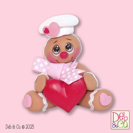 Gingerbread Clay Figure HANDMADE POLYMER CLAY Valentine Figurine Tiered Tray Decor