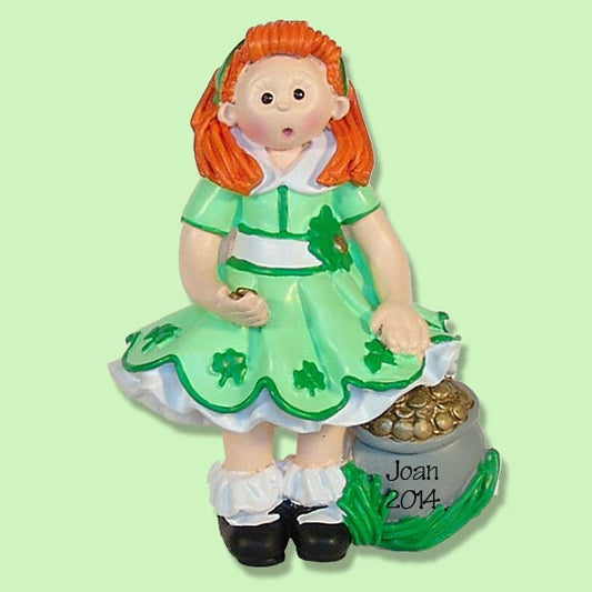ST PATRICK'S DAY Irish Girl Resin Personalized Christmas Ornament