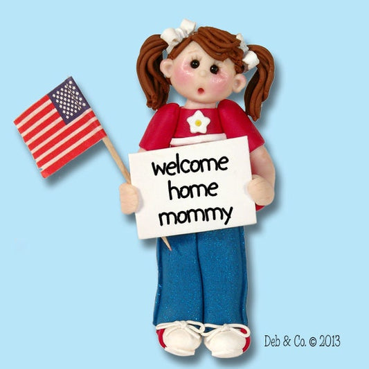 Personalized Christmas Ornaments, PATRIOTIC, Giggle Gang Little Girl, Personalized Ornaments,HANDMADE Polymer Clay in Custom Gift Box