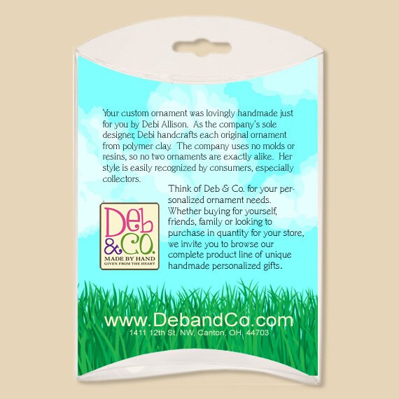 Personalized Brownie Ornament in Custom Gift Box - HANDMADE Polymer Clay, Personalized Christmas Ornaments