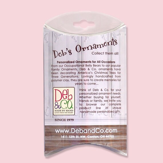 Personalized Christmas Ornaments, Gift For Little Girl, Belly Bear Girl in Christmas Outfit, HANDMADE Polymer Clay Personalized Ornaments