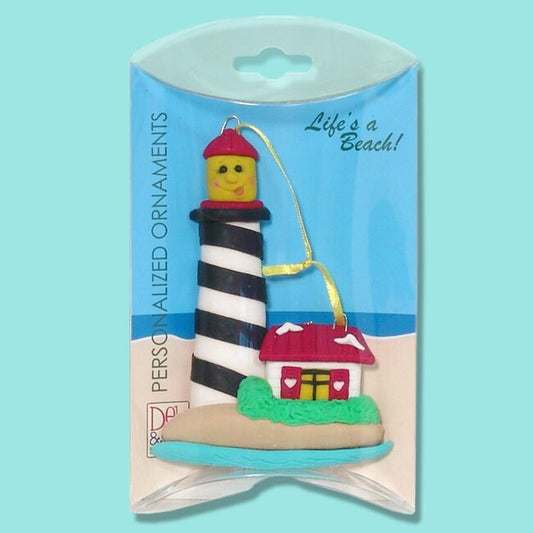 Larry LIGHTHOUSE HANDMADE POLYMER Clay Personalized Christmas Ornament