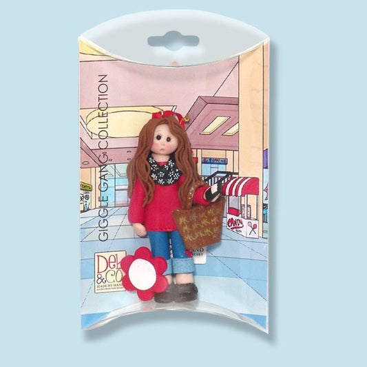 Girl with Cell Phone Handbag, Personalized Christmas Ornament, HANDMADE Polymer Clay Ornament