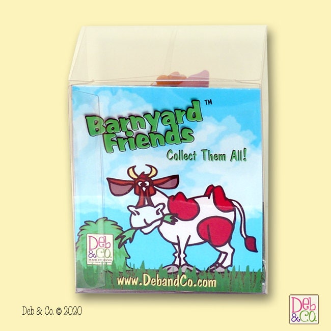 Handmade POLYMER Clay black and White Little Piggy Figurine in Custom Gift Box - Barnyard Friends