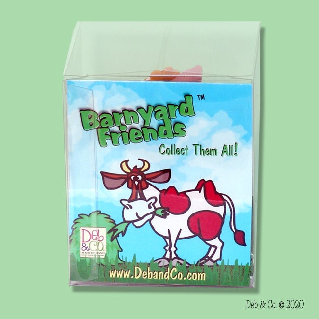 Handmade POLYMER Clay White Little Piggywith Flowers Figurine in Custom Gift Box - Barnyard Friends