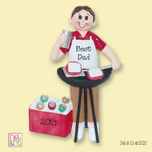 Grilling / Barbecue Guy Personalized Christmas Ornament - RESIN