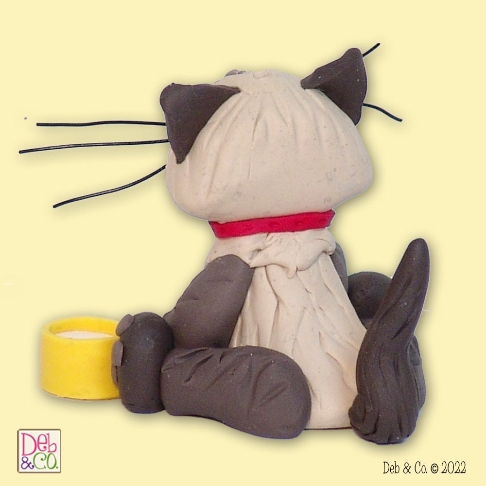 Himalayan / Siamese  KITTY CAT HANDMADE Polymer Clay Personalized Christmas Ornament - Limited Edition