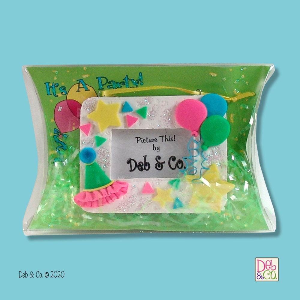 Personalized Birthday Photo Frame, Personalized Birthday Party Frame, HANDMADE Polymer Clay Photo Frame in Custom Gift Box
