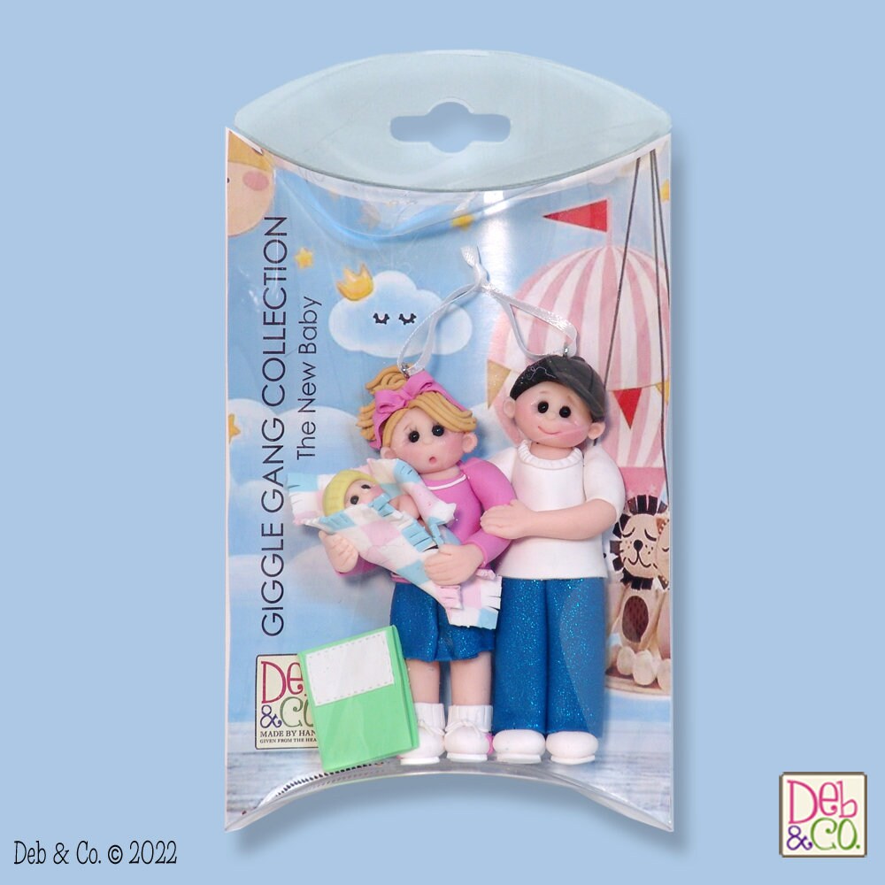 Personalized New Parents, Proud Parents Handmade Polymer ClayChristmas Ornament -Baby's First Christmas Ornament