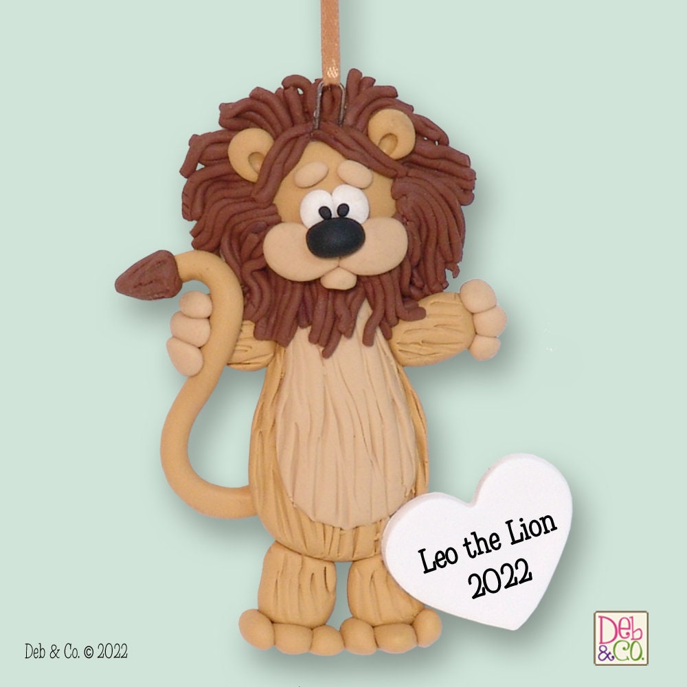 Lion HANDMADE Polymer Clay Personalized Christmas Ornament - Limited Edition