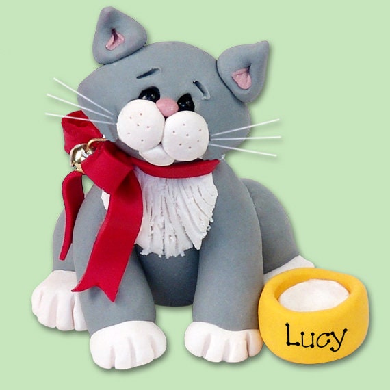 Kitty Cats 3 Piece Set "You're my Purrson" Plaque Handmade Polymer Clay Personalized Valentine Decor
