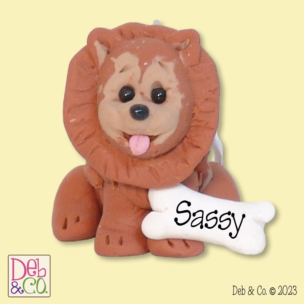 Pomeranian Personalized Dog Christmas Ornament, Pomeranian Ornament, Personalized Pomeranian, HANDMADE Polymer Clay, Custom Ornaments