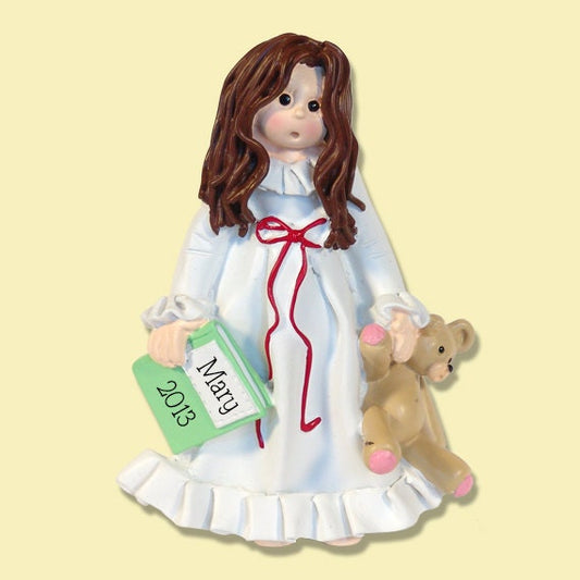 Personalized Christmas Ornaments, Gift For Little Girl, Giggle Gang Girl in Nightie, Personalized Ornaments, Little Girl in Pajamas