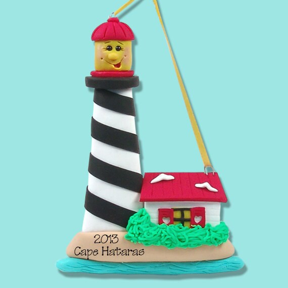Larry LIGHTHOUSE HANDMADE POLYMER Clay Personalized Christmas Ornament