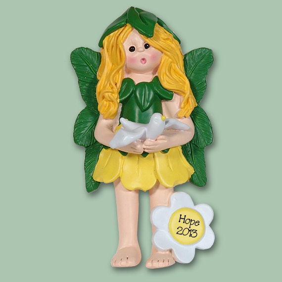 Hope the Forest FAIRY Hand Pinted RESIN Personalized Christmas Ornament