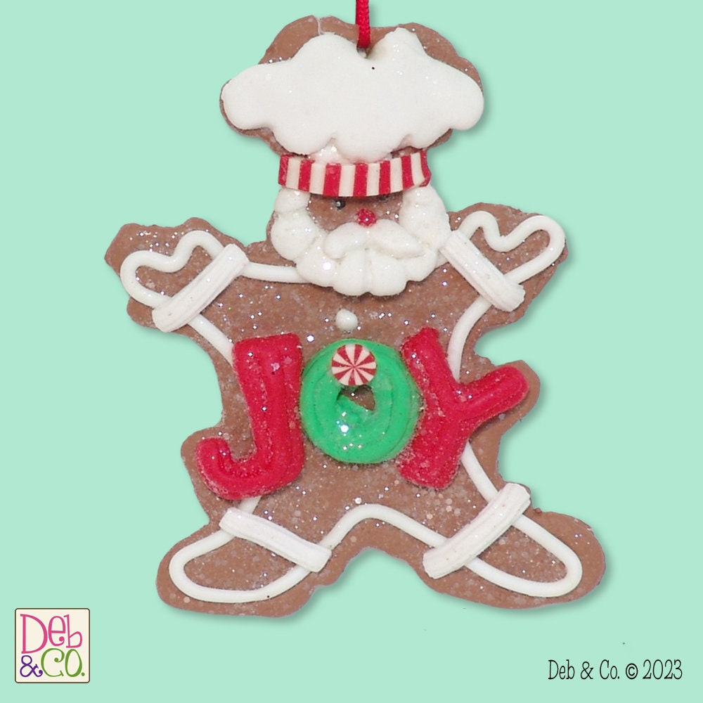 Gingerbread Santa Clay Figure HANDMADE POLYMER CLAY Christmas Figurine