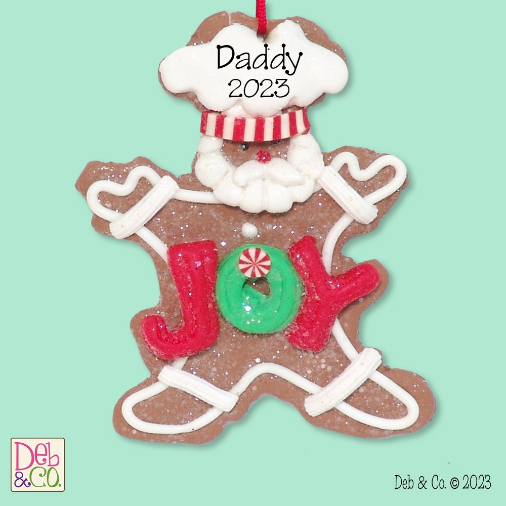 Gingerbread Santa Clay Figure HANDMADE POLYMER CLAY Christmas Figurine