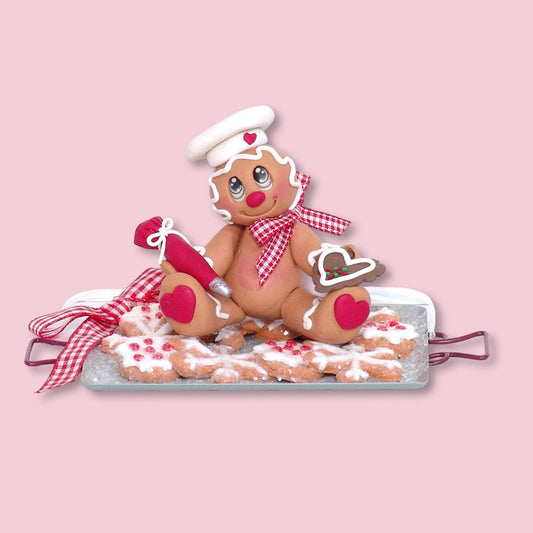 Gingerbread Clay Figurine HANDMADE POLYMER CLAY Christmas Figurine - Tiered Tray Decor