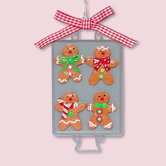 Gingerbread Cookie Tray HANDMADE POLYMER CLAY Christmas Ornament