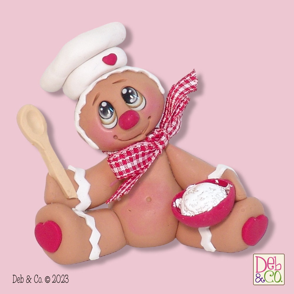 Gingerbread Clay Figure HANDMADE POLYMER CLAY Christmas Figurine