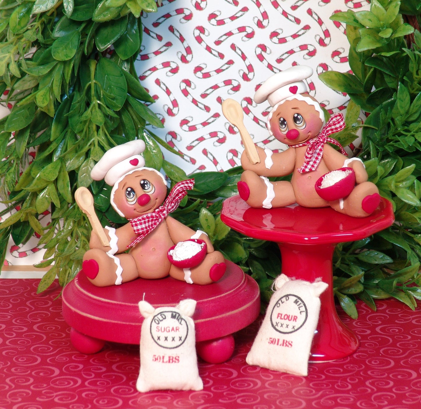 Gingerbread Clay Figure HANDMADE POLYMER CLAY Christmas Figurine