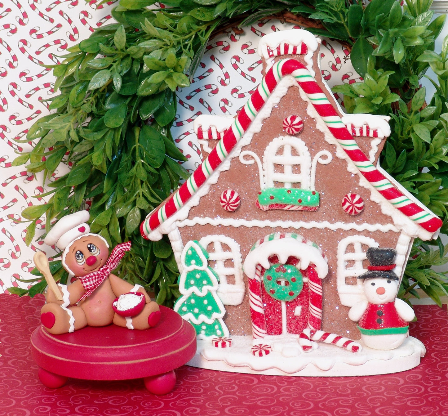 Gingerbread Clay Figure HANDMADE POLYMER CLAY Christmas Figurine