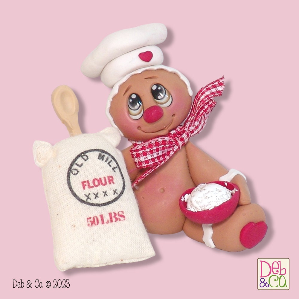 Gingerbread Clay Figure HANDMADE POLYMER CLAY Christmas Figurine