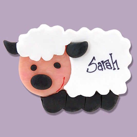 Lamb/Sheep Handmade POLYMER CLAY  Personalized Christmas Ornament