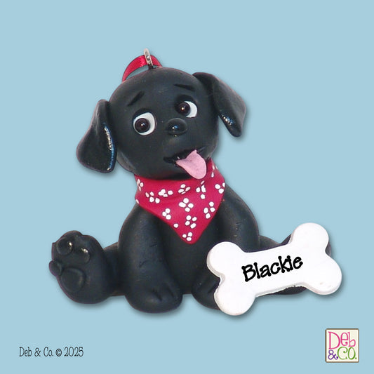 Black Lab / Labrador Retriever Puppy Dog Ornament