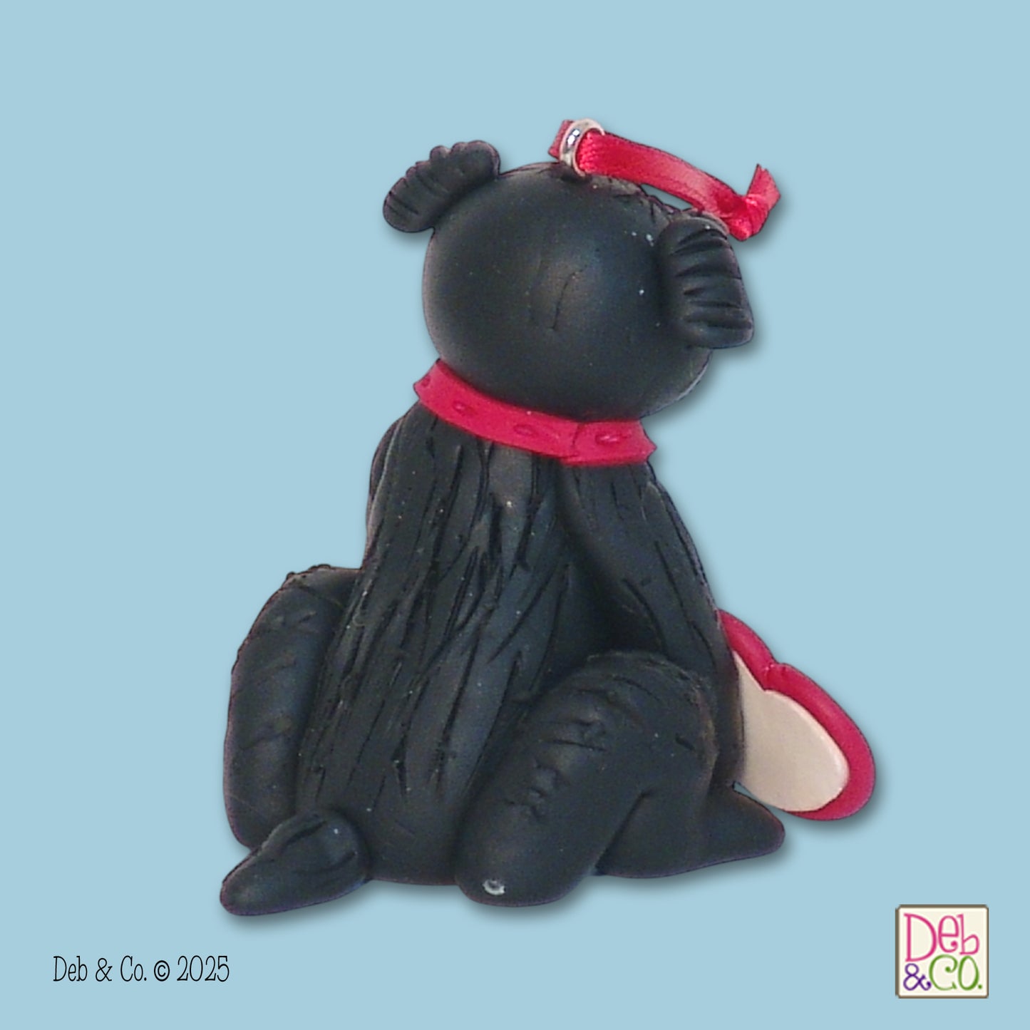 Black Terrier Puppy Dog Handmade Ornament