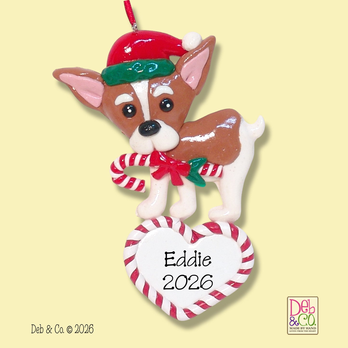 Christmas Puppy Dog Personalized Christmas Ornament