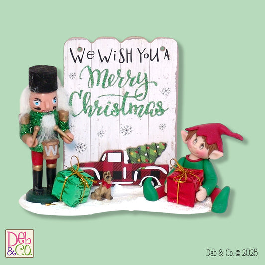 Elliot the Elf with Nutcracker & Plaque