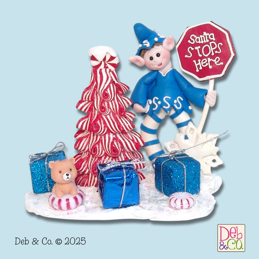 Wham the Elf with Peppermint Tree & Gifts