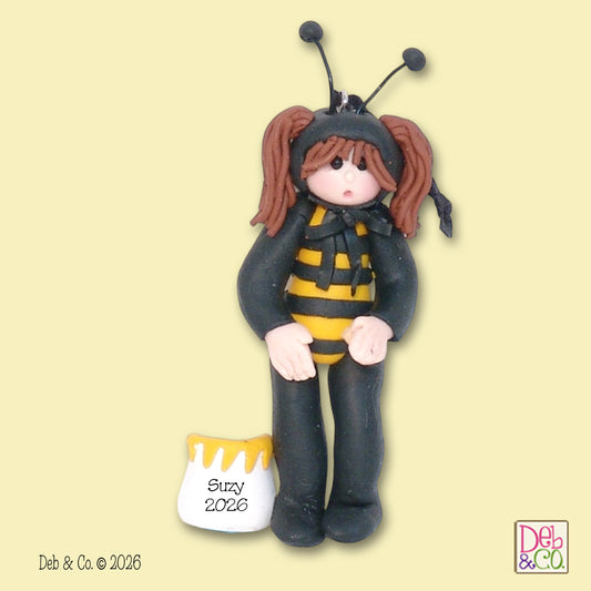 Girl in Bee Costume Personalized Ornament