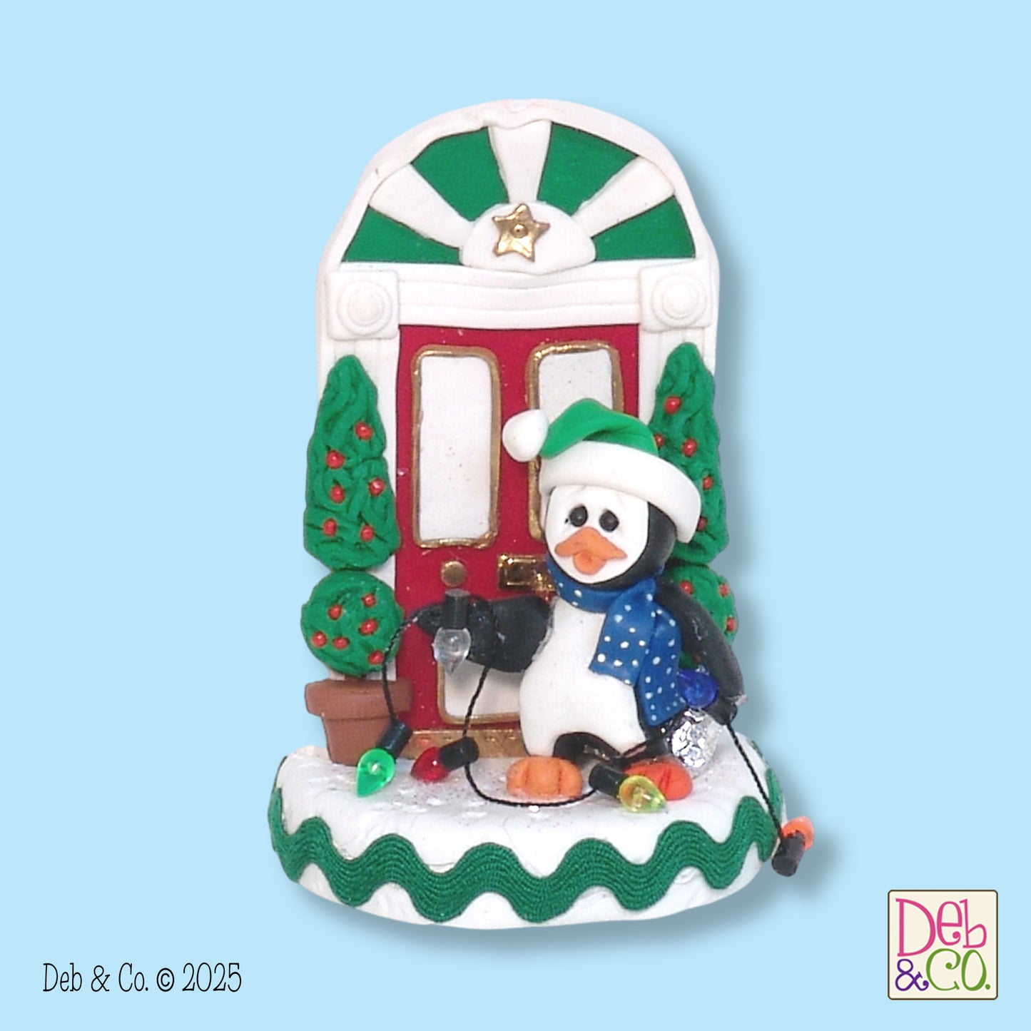 Petey Penguin with Front Door and Lights