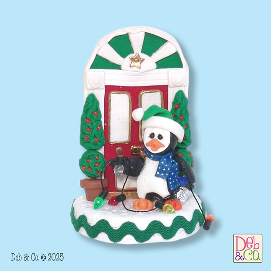 Petey Penguin with Front Door and Lights