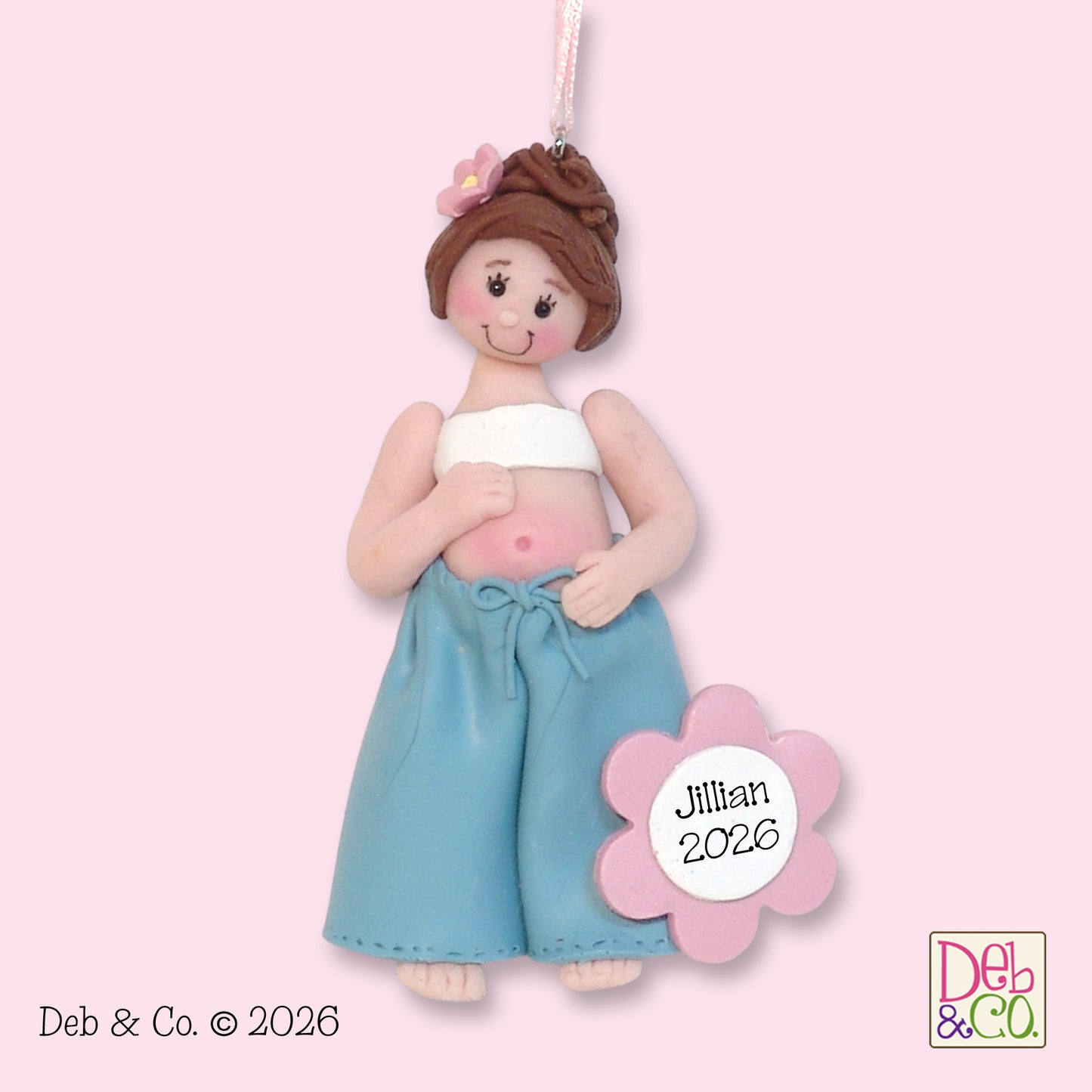 Expecting Mom Handmade Personalized Pregnant Ornament