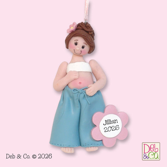 Expecting Mom Handmade Personalized Pregnant Ornament