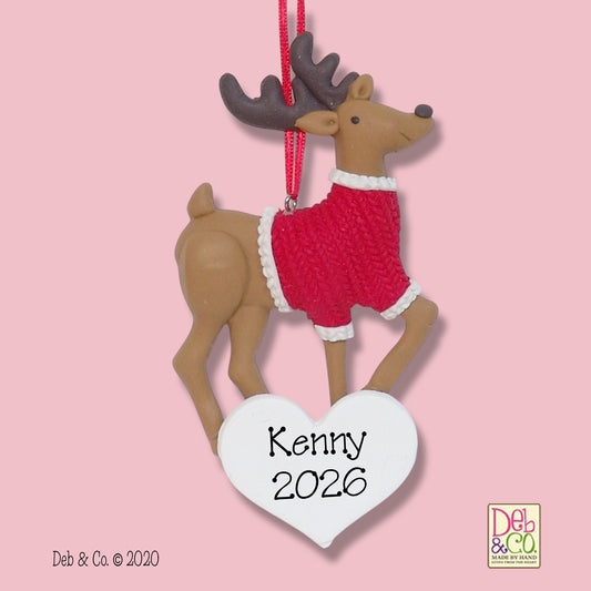 Reindeer Personalized Christmas Ornament