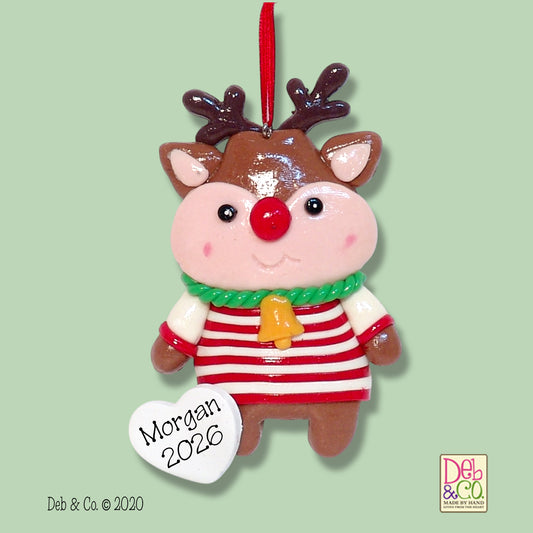 Reindeer Personalized Christmas Ornament - 2