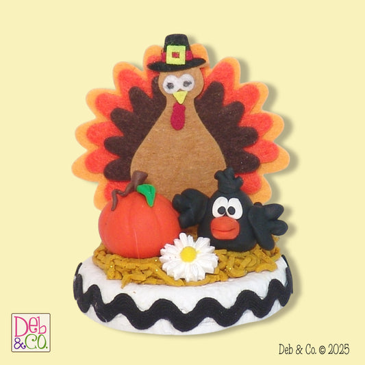 Turkey and Crow Fall Decor Figurine -2
